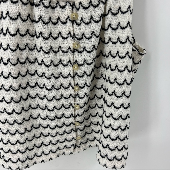 ✅ Madewell Texture&Thread Button-Front Swing Tank Wild Stripe Black/White Size L - Picture 6 of 7